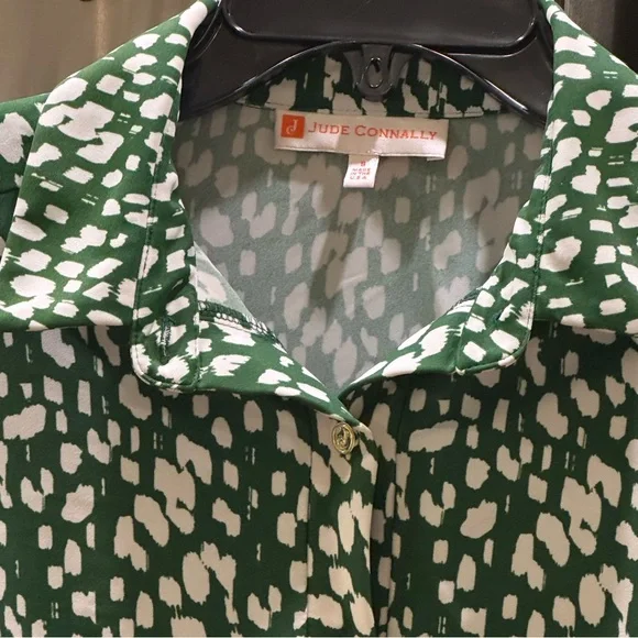 EUC Jude Connally Henley Dress in Green Leopard Print - Picture 3 of 5